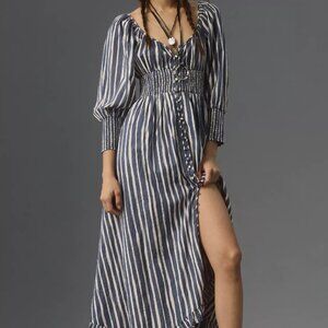 Anthropologie Long-Sleeve Sweetheart Midi Dress, Size M Petite, NWT